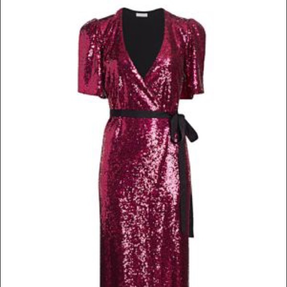 🥳HP🥳ML Monique Lhuillier-Sequin Wrap Midi💥Sz 6 - Picture 4 of 13